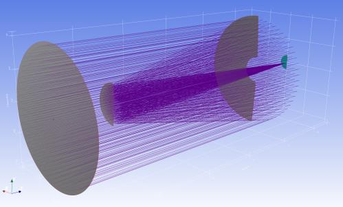 2 m telescope with surface error map (view 2)